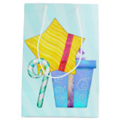 Oクリスマスウィムジーフォークアート ミディアムペーパーバッグ (裏面)