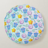 Oクリスマスウィムジーフォークアート ラウンドクッション (裏面)