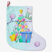 Oクリスマスウィムジーフォークアート ラージクリスマスストッキング (正面)