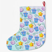 Oクリスマスウィムジーフォークアート ラージクリスマスストッキング (裏面)