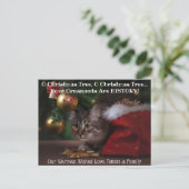 Oクリスマスツリーキャットホリデーフォト ポストカード (スタンド正面)