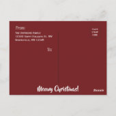 Oクリスマスツリーキャットホリデーフォト ポストカード (裏面)