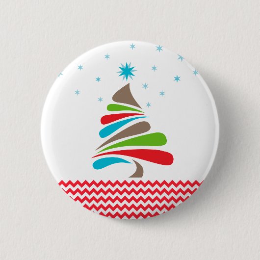Oクリスマスツリースターシェブロンギフト 缶バッジ (正面)