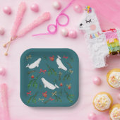 Oクリスマスベルガクジライラストレーションホリデー ペーパープレート (パーティー)