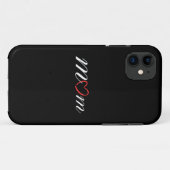 Oスタイリッシュ用の赤いハートを持つ母または母文字 Case-Mate iPhoneケース (裏面(横))