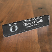 Oダイヤフェイクモンド机用ネームプレート デスクネームプレート (側面)