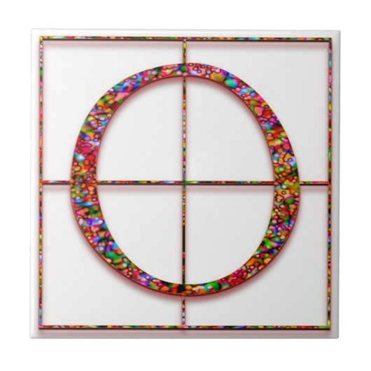 Oトラジャナスレッドカスタムモノグラムタイル タイル (正面)