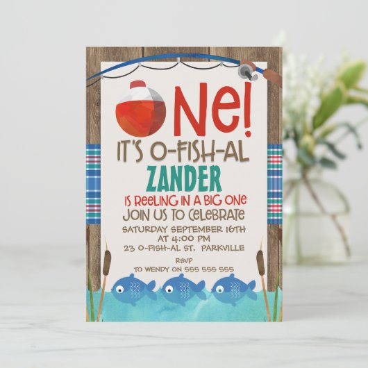 Oフィッシュは1人の誕生日パーティーの招待状に参加しました 招待状 (スタンド正面)