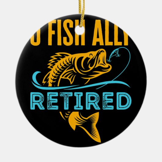 Oフィッシュアリー退職した魚釣りおもしろい退職 セラミックオーナメント (正面)