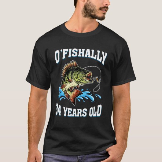 Oフィッシュリー34歳魚釣り漁師34th Bir Tシャツ (正面)