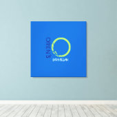 Oモノグラムイニシャルバーバルミツワーサインインボード キャンバスプリント (インサイチュ (ウッドフロア))