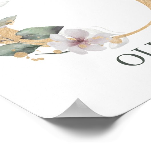 Oモノグラムフローラ パーソナライズされた ポスター (角)