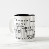 「Oロミオ、ロミオ!」 シェークスピアの引用文のマグ ツートーンマグカップ (正面左)