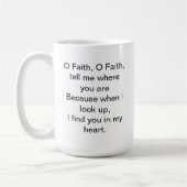 O信仰の感動的引用文 コーヒーマグカップ (左)