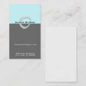 O文字アルファベット名刺青灰色 名刺 (正面/裏面)