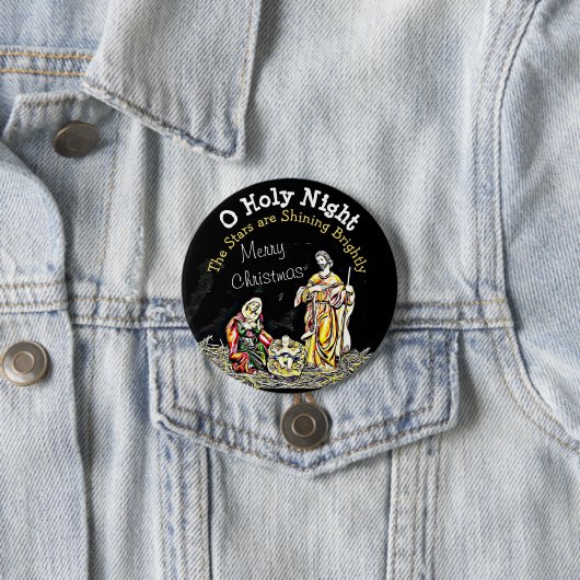 O神聖な夜のベビーイエスクリスマスボタン 缶バッジ (インサイチュ)