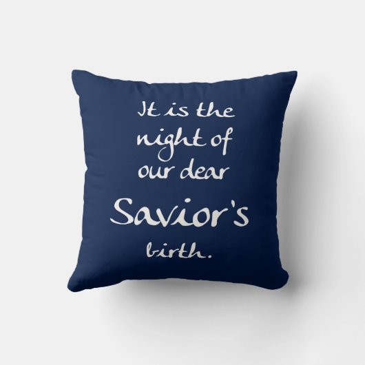 O神聖な夜クリスマスの装飾用クッション-青 クッション (裏面)
