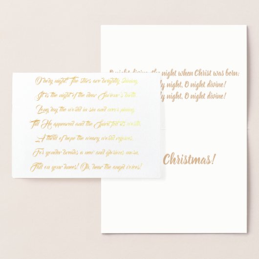O神聖な夜歌の叙情詩ホイルのクリスマスカード 箔カード (ディスプレー)