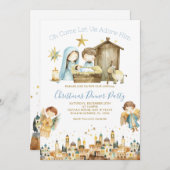 O私たち来は彼クリスチャン出生休日を崇拝しよう 招待状 (正面/裏面)