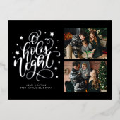 O聖なるナイトハンドレタカスタムード写真の休日 箔招待状ポストカード (正面)