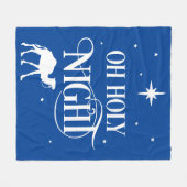 O聖なる夜とラクダ フリースブランケット (正面(横))