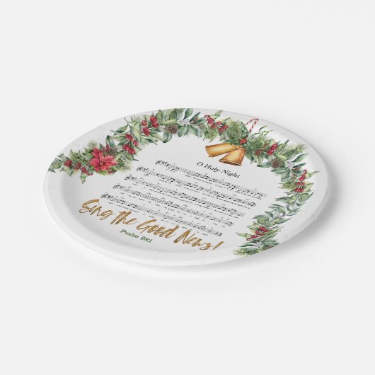 O聖なる夜のエレガントキリスト教の聖降誕祭 ペーパープレート (アングル)