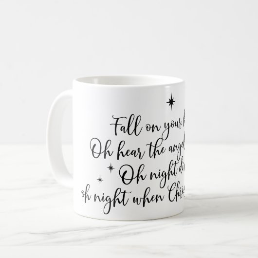 O聖なる夜のクリスマスの歌詞コーヒーマグ コーヒーマグカップ (正面左)