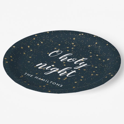 O聖なる夜のクリスマススター ペーパープレート (アングル)