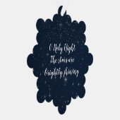 O聖なる夜のクリスマスソングの歌詞を星空に オーナメントカード (右)