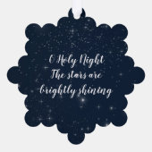 O聖なる夜のクリスマスソングの歌詞を星空に オーナメントカード (裏面)