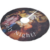 O聖なる夜のクリスマスツリースカート ブラッシュドポリエステルツリースカート (アングル)