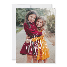 O聖なる夜のクリスマスフォトカード