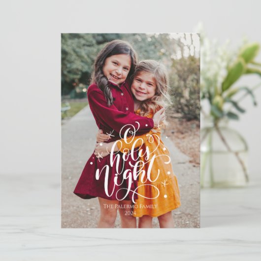 O聖なる夜のクリスマスフォトカード 招待状 (スタンド正面)