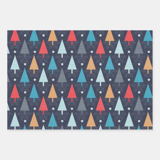 O聖なる夜の写真コラージュのクリスマスツリーパターン ラッピングペーパーシート (正面3)