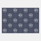 O聖なる夜の写真コラージュのクリスマスツリーパターン ラッピングペーパーシート (正面2)