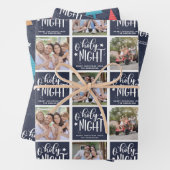 O聖なる夜の写真コラージュのクリスマスツリーパターン ラッピングペーパーシート (インサイチュ)