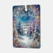 O聖なる夜の冬の森ヨハネ1:14クリスマス メタルオーナメント (正面左)