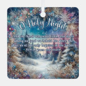 O聖なる夜の冬の森ヨハネ1:14クリスマス メタルオーナメント (正面)