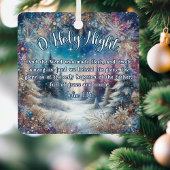 O聖なる夜の冬の森ヨハネ1:14クリスマス メタルオーナメント