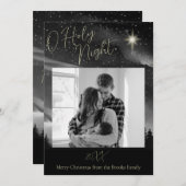 O聖なる夜の宗教的なクリスマスバイブルの詩の写真 シーズンカード (正面/裏面)