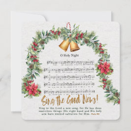 O聖なる夜の宗教的なクリスマス出生賛美歌 シーズンカード