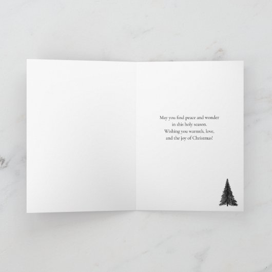 O聖なる夜の木々が空を星に カード (内部)