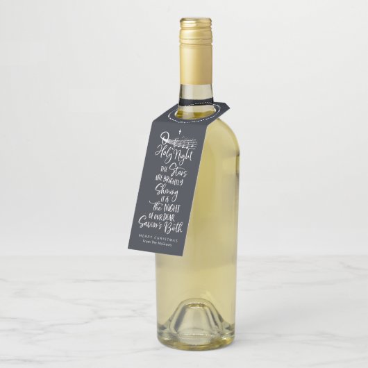 O聖なる夜の歌詞クリスマス ボトルネックタグ (アングル)