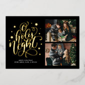 O聖なる夜手書写真ホリデーカード 箔招待状 (正面)