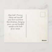 O聖なる夜、クリスマスカロル赤ポインセチア ポストカード (裏面)