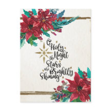 O聖なる夜、クリスマスカロル赤ポインセチア