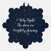 O聖パーソナライズされた夜クリスマスの歌の歌詞 オーナメントカード (正面)