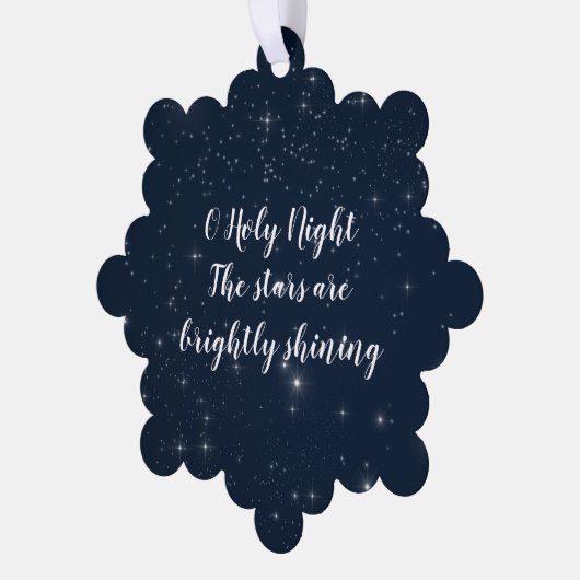 O聖パーソナライズされた夜クリスマスの歌の歌詞 オーナメントカード (左)