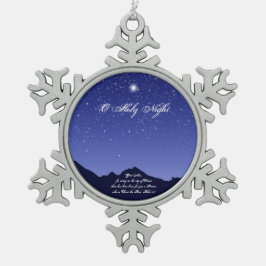O聖夜クリスマス スノーフレークピューターオーナメント