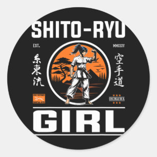 O龍女の精度とスタイルで空手デザイン! ラウンドシール